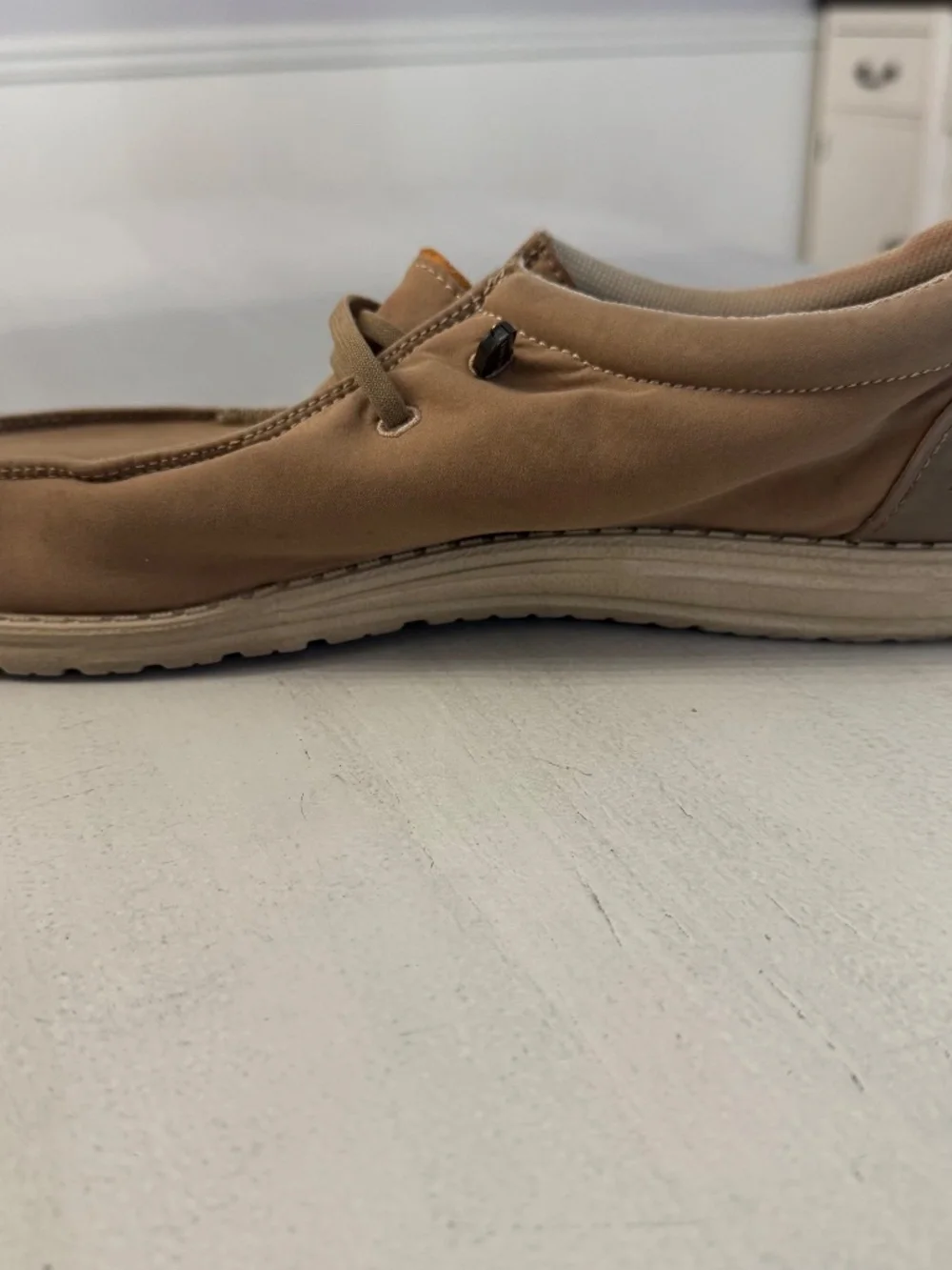 Hey Dude Men's Wally Slip-On Canvas Shoes in Chestnut Sz 14 GUC